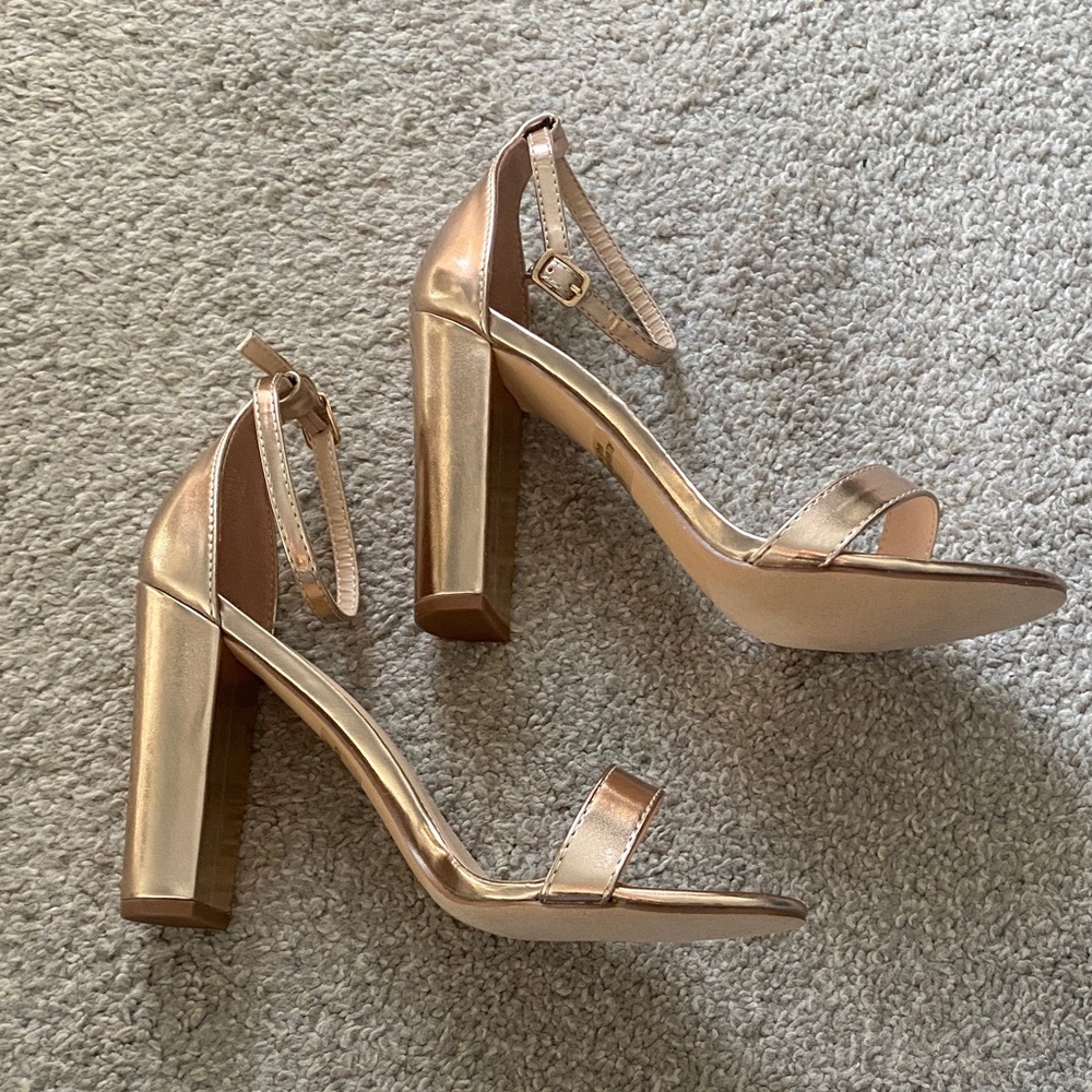 Taylor Rose Gold Ankle Strap Heels - Picture 4 of 8